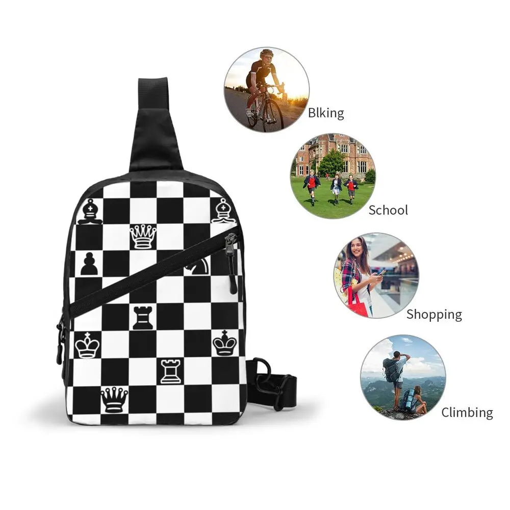 Custom Chess Sling Crossbody Backpack 👜