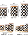 Checkerboard Ceramic Sealed Storage Jar