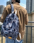 Unisex Jean Plaid Laptop Backpack 👜