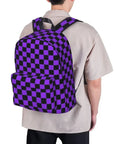 Proton Purple and Black Checkerboard Backpack 👜