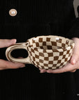 Checkerboard Ceramic Coffee Cup