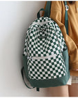 New Girl Cute Plaid Canvas Travel Backpack 👜