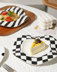 Irregular Chessboard Ceramic Pasta Plate