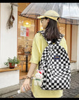 Harajuku Multi-Functional Checkered Backpack 👜