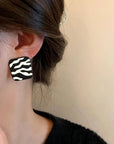 Chic Geometric Zebra Stripe Pattern Earrings