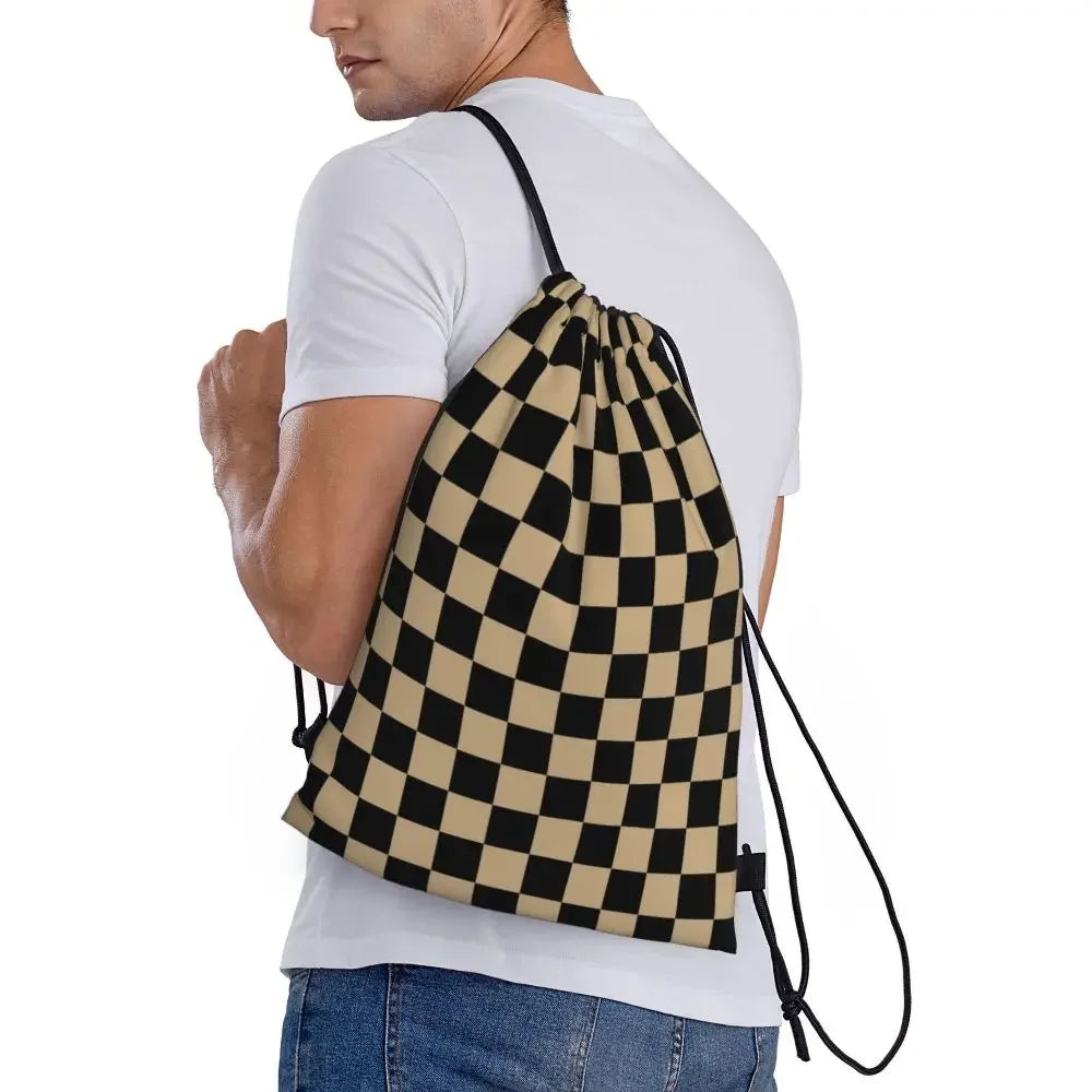 Custom Chess Drawstring Backpack 👜