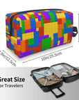 Custom Travel Plastic Toy Block Pattern Toiletry Bag 💄