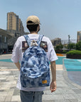 Unisex Jean Plaid Laptop Backpack 👜