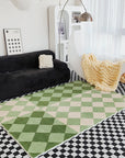 Nordic Checkerboard Plush Area Rug
