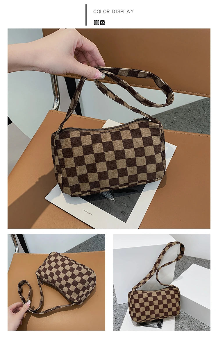 Plaid Cotton Women&#39;s Shoulder Bag 👜