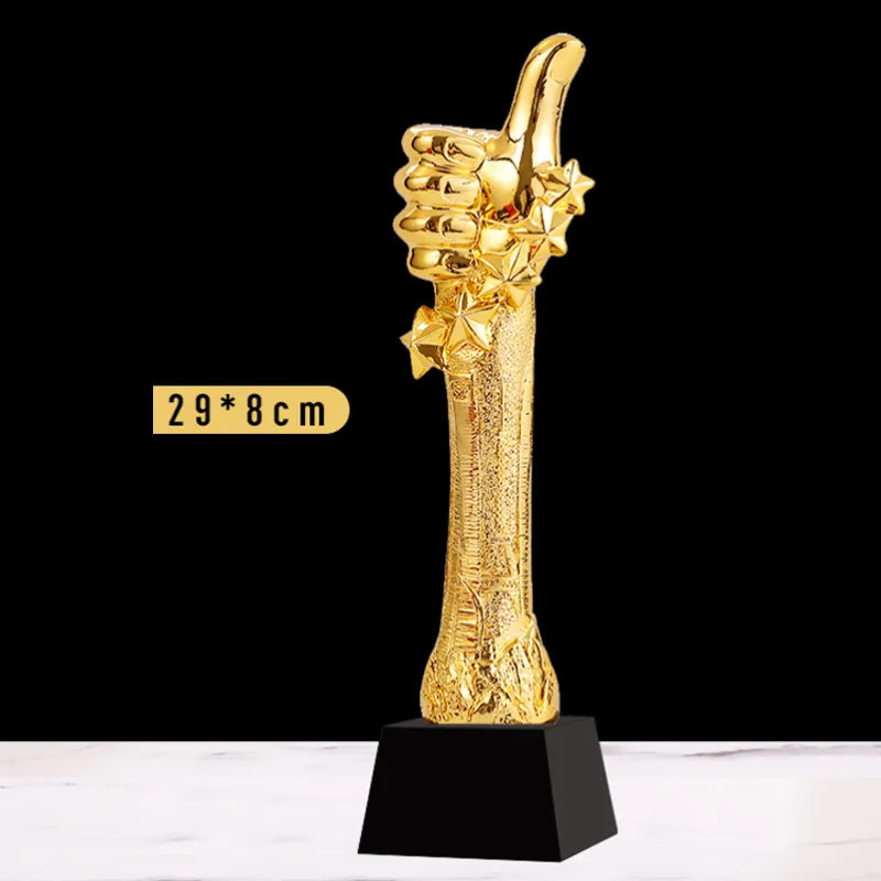 Gold-Plated Resin Trophy with Bottom Crystal 💎