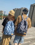 Unisex Jean Plaid Laptop Backpack 👜