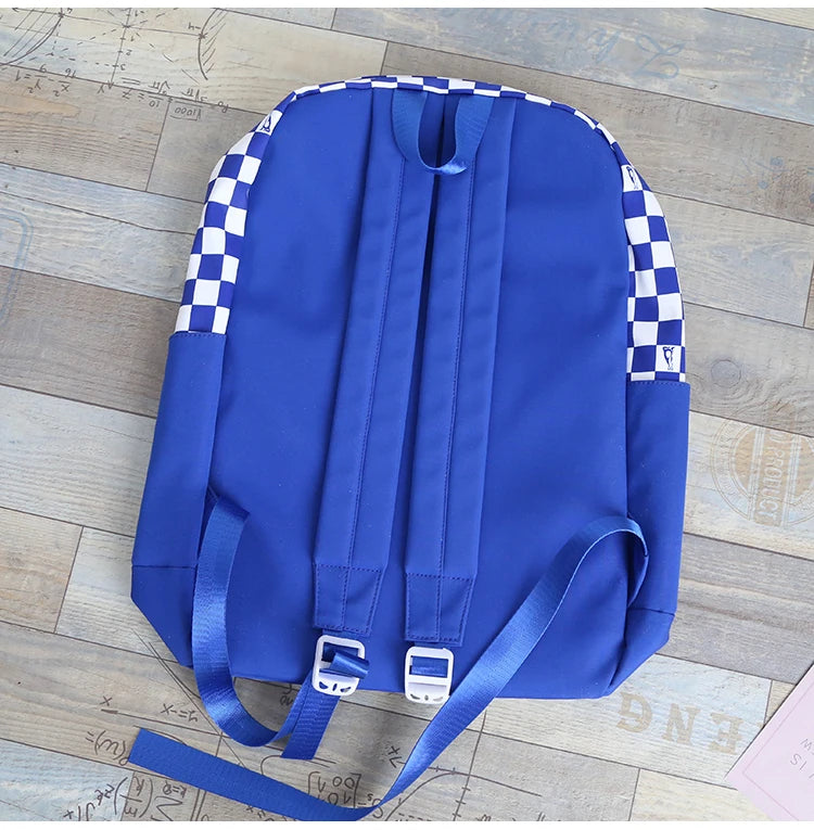 New Girl Cute Plaid Canvas Travel Backpack 👜