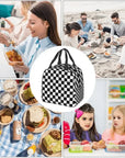 Chequered Flag Black-Min Lunch Bento Bags 👜