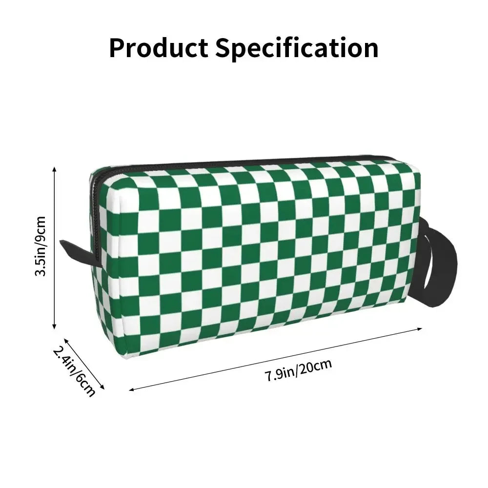 Black And White Checkerboard Pattern Toiletry Bag 💼