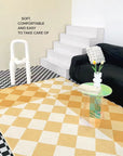 Nordic Checkerboard Plush Area Rug