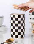 Checkerboard Ceramic Sealed Storage Jar