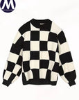 Retro Style Lattice Knit Sweater