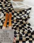 Retro Checkerboard Plush Fleece Blanket