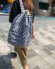 Unisex Jean Plaid Laptop Backpack 👜