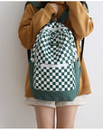 New Girl Cute Plaid Canvas Travel Backpack 👜