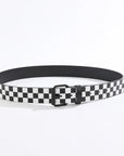 Fashionable Embossed Checker Belts for Women