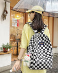 Harajuku Multi-Functional Checkered Backpack 👜