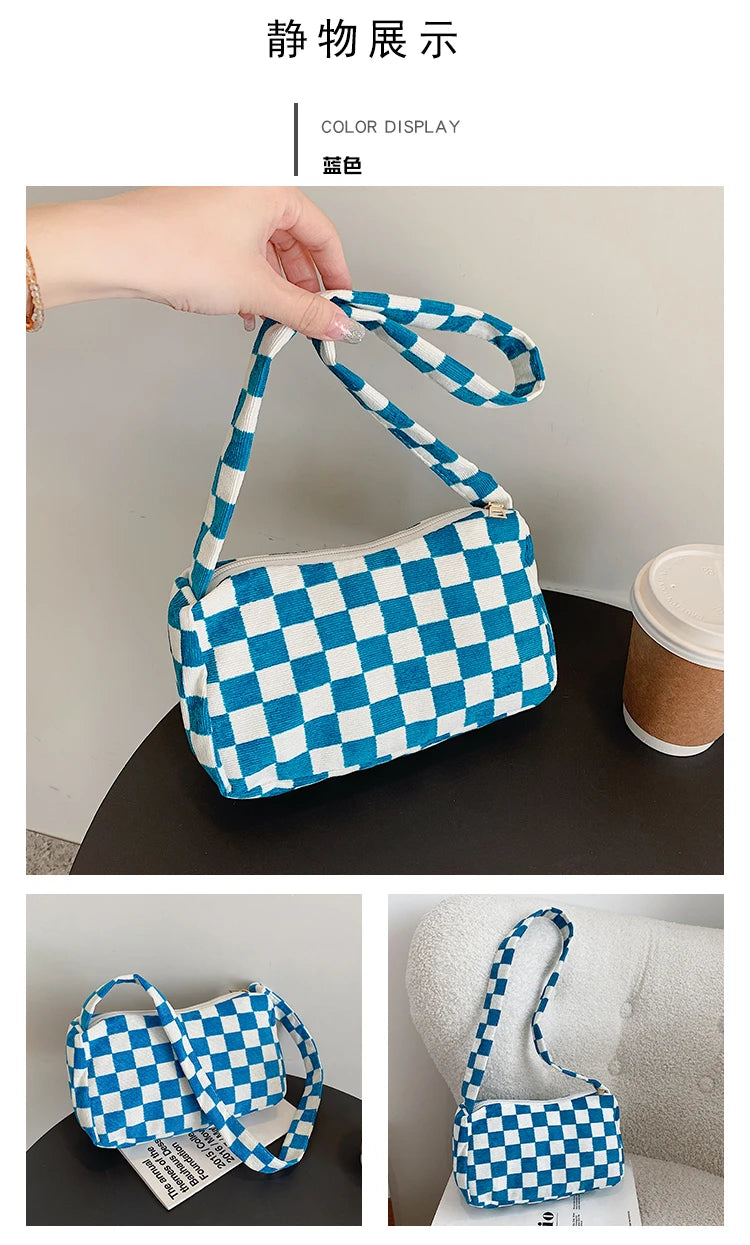 Plaid Cotton Women&#39;s Shoulder Bag 👜