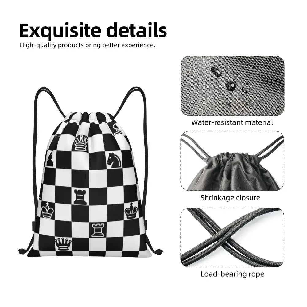 Custom Chess Drawstring Backpack 👜