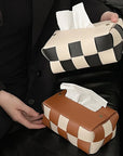 Checkerboard Woven Leather Tissue Case
