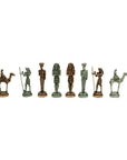 Large Metal Antique Egyptian Chess Pieces