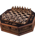 Crusaders Octagon Chess Set with Metal Figures